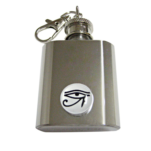 Circular Eye of Horus Keychain Flask - Picture 1 of 1